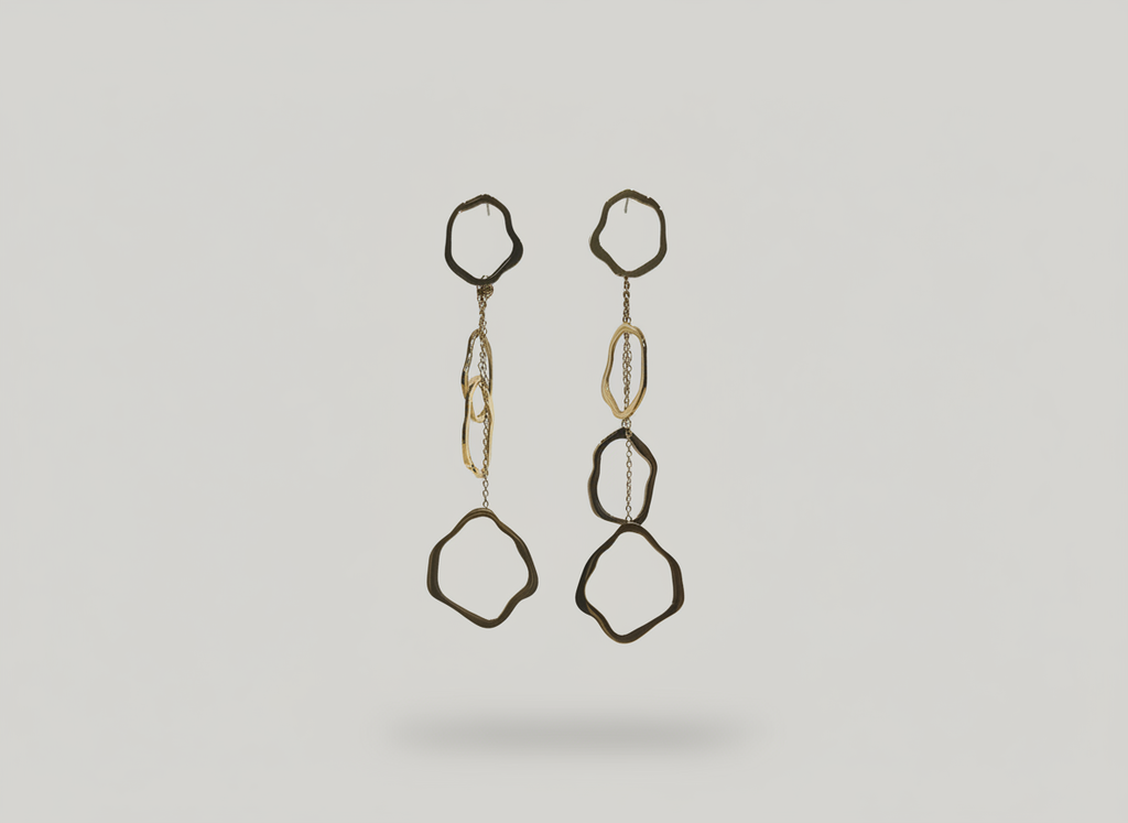 PENDIENTES ARANDELAS+CADENA