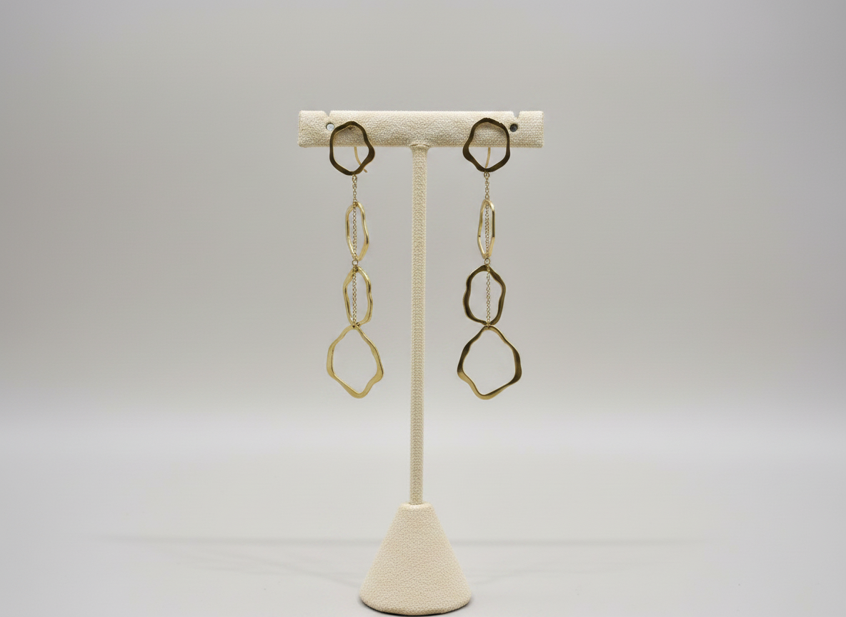 PENDIENTES ARANDELAS+CADENA