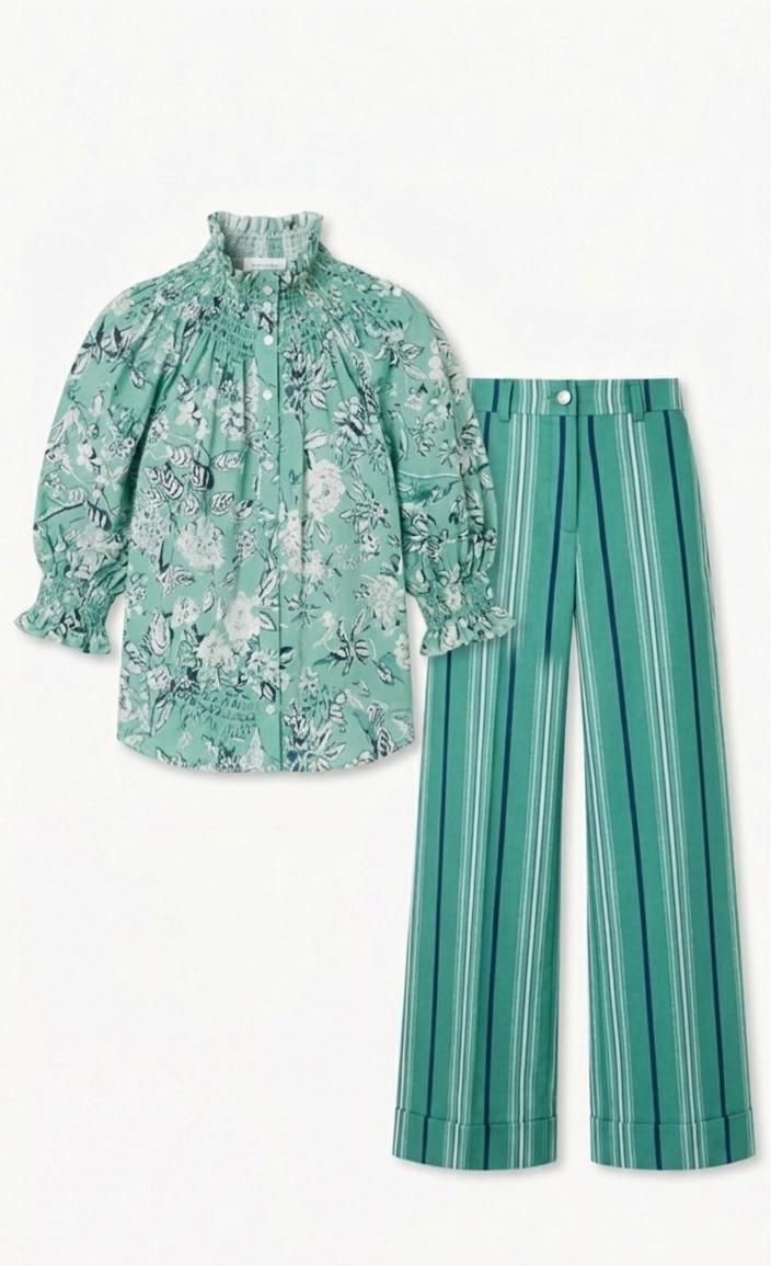Pantalón rayas verde