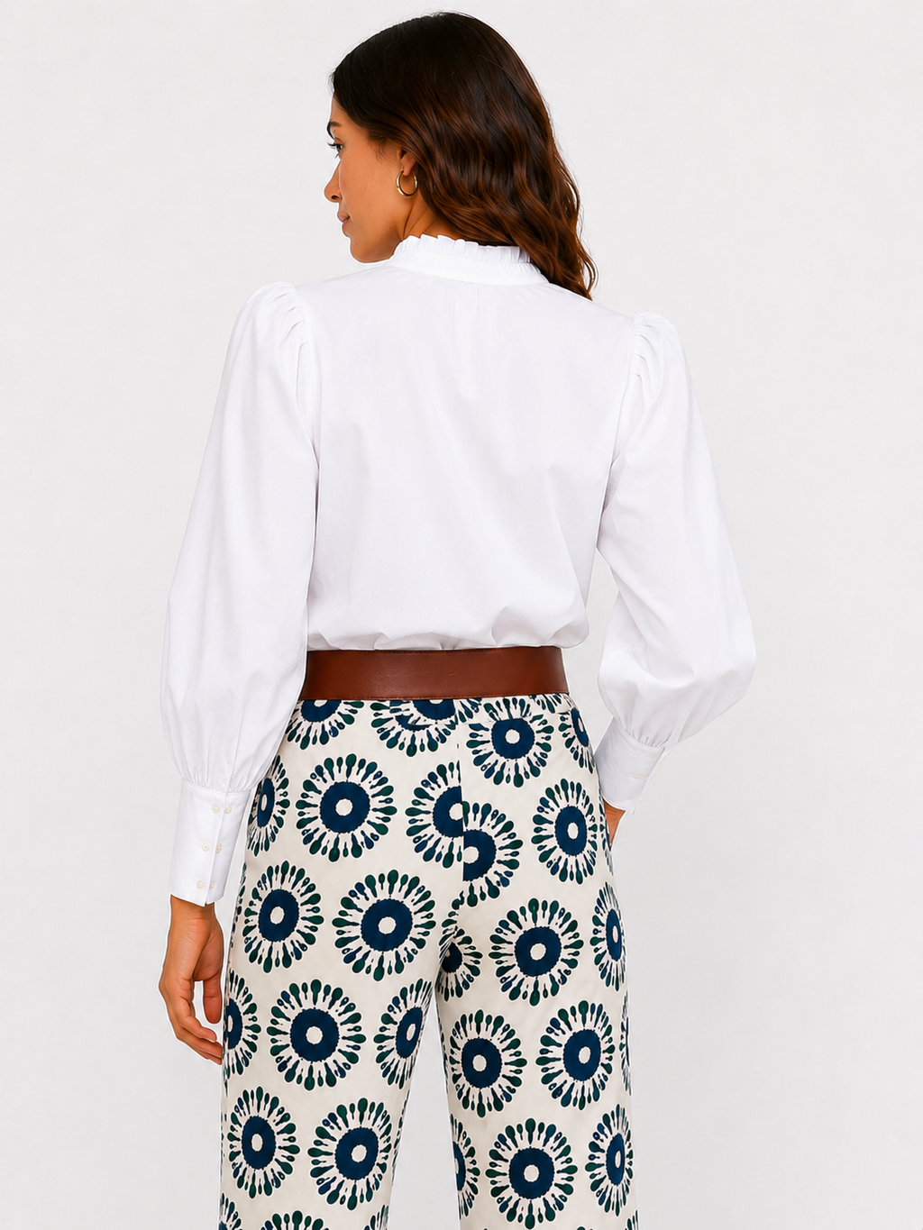 Camisa blanca manga farol
