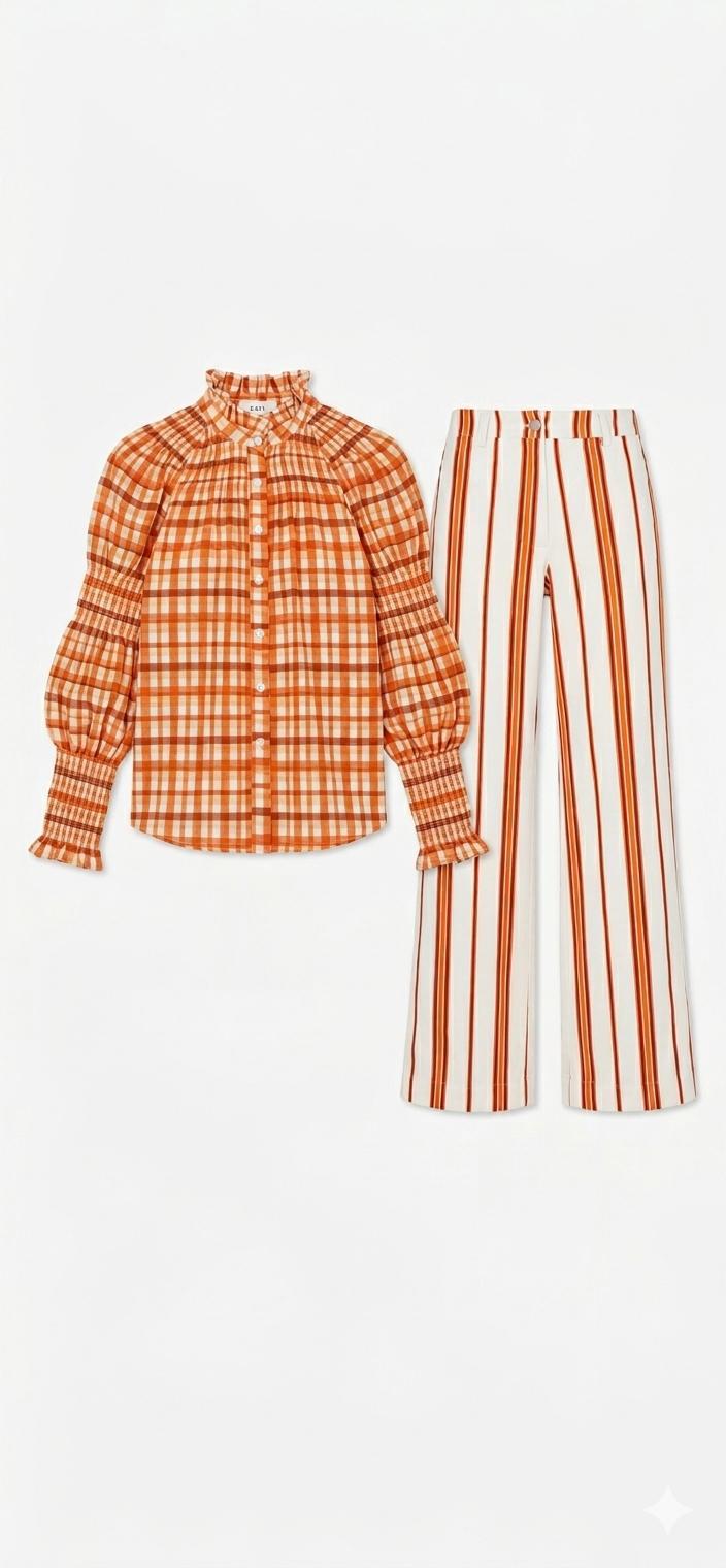 Pantalón rayas naranjas