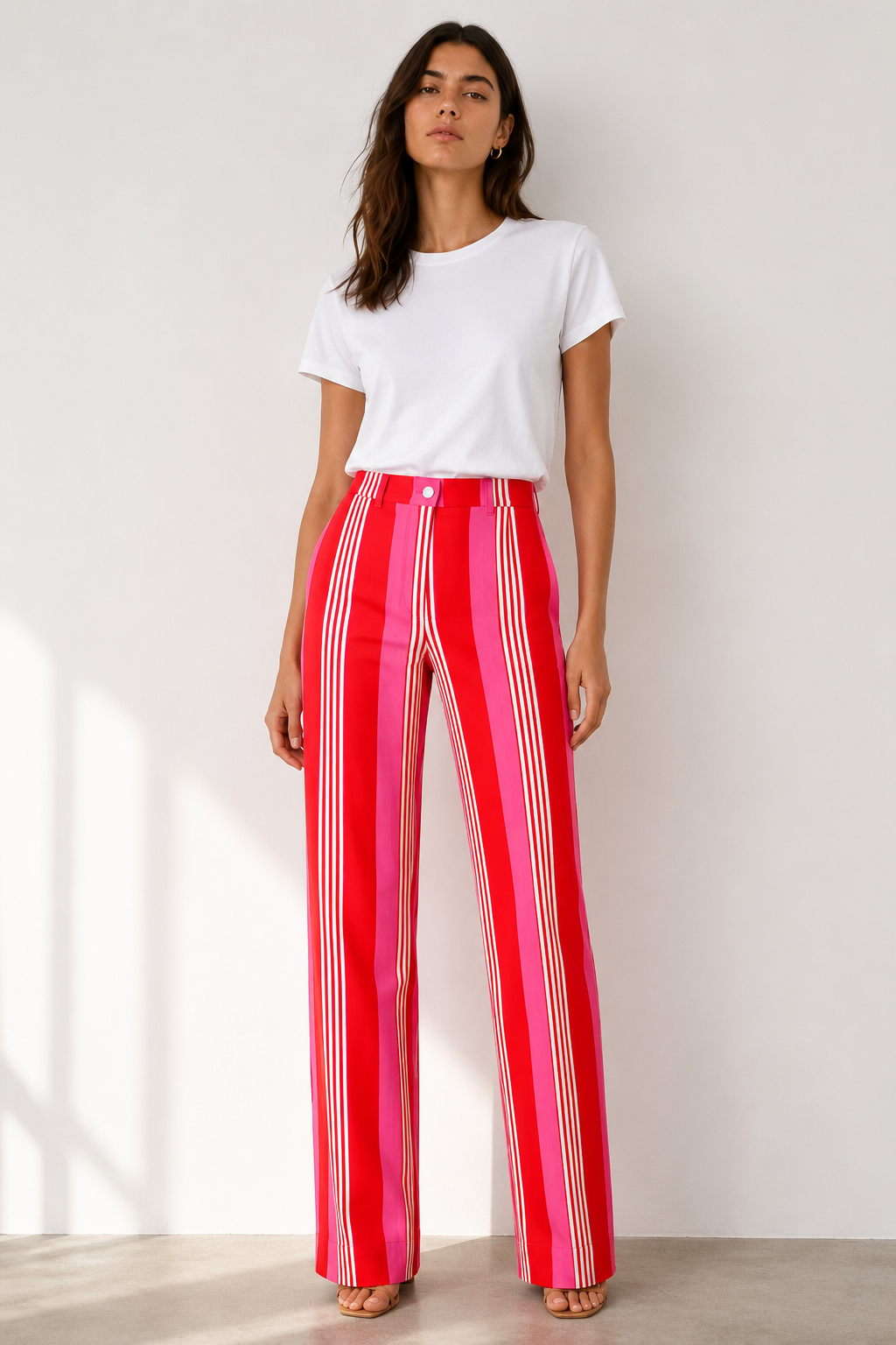 PANTALÓN RAYAS ROJAS/ROSAS