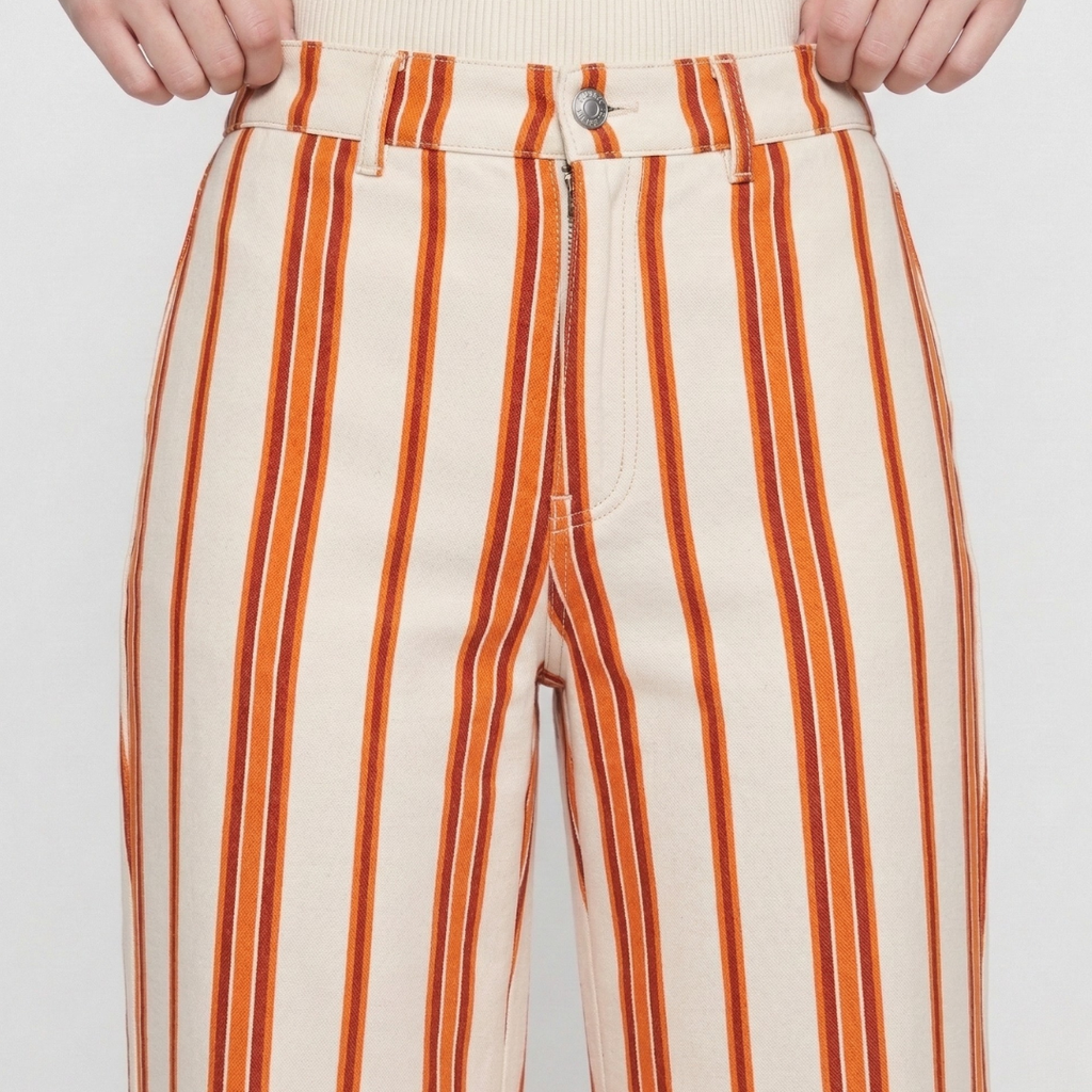 Pantalón rayas naranjas