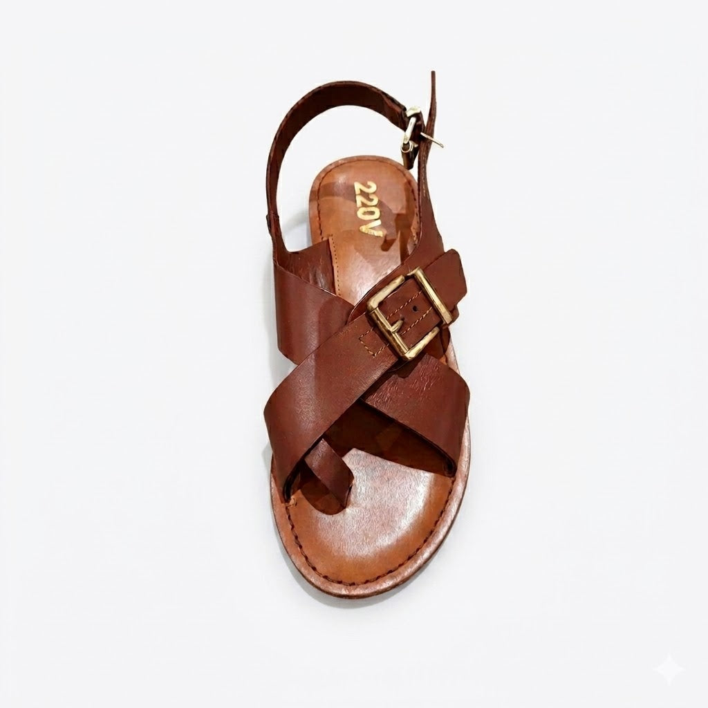 SANDALIA PLANA CAMEL