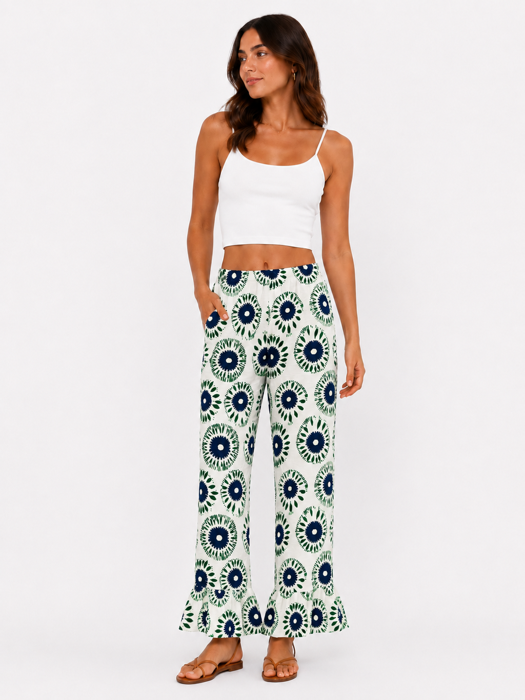 Pantalón Flores con volante